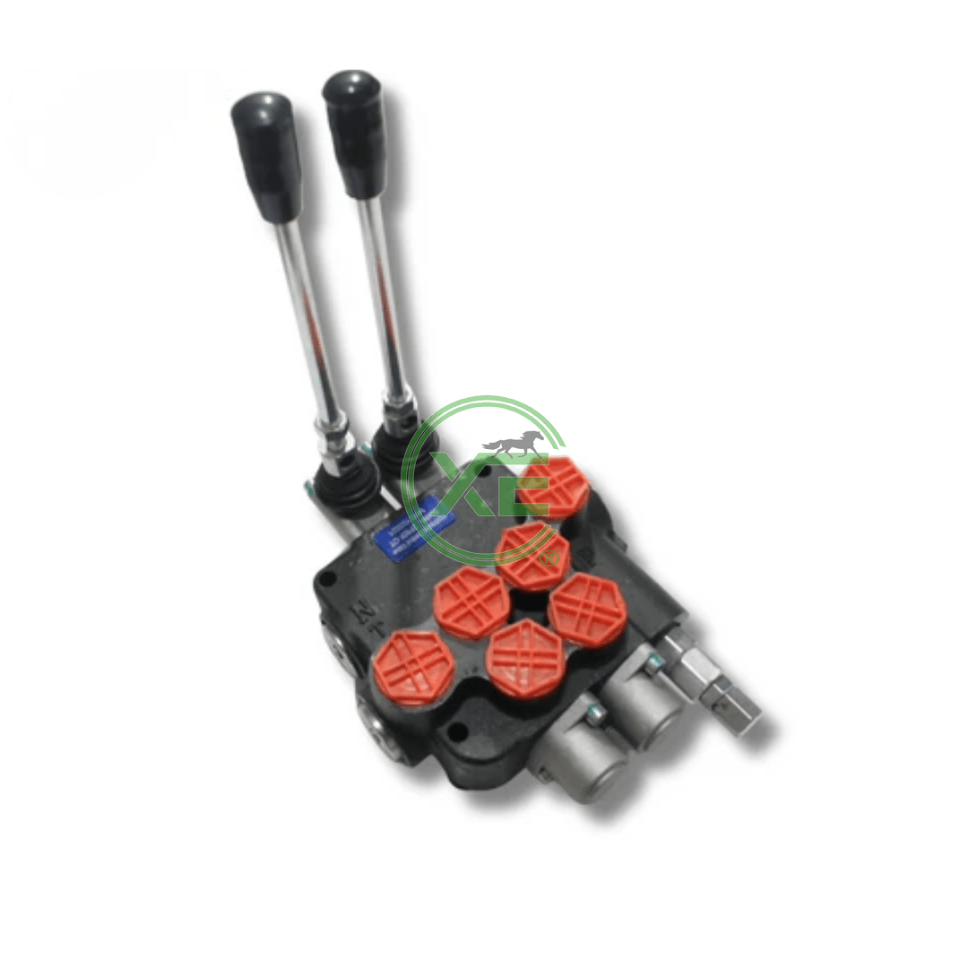 Válvula Hidráulica De Control Direccional Puertos 1/2 NPT 2 Palancas P80 - XECAR