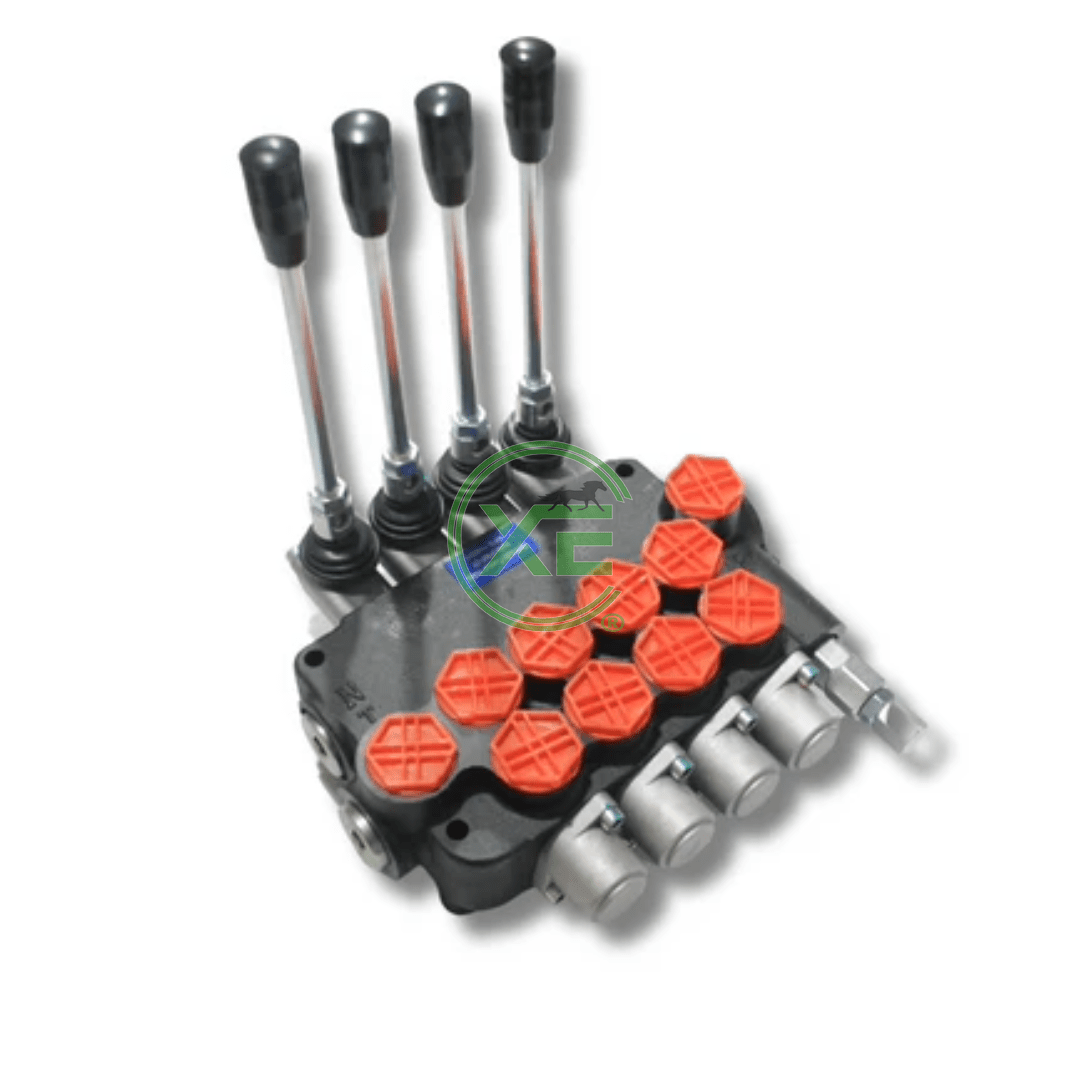 Válvula Hidráulica De Control Direccional Puertos 1/2 NPT 4 Palancas P80 - XECAR