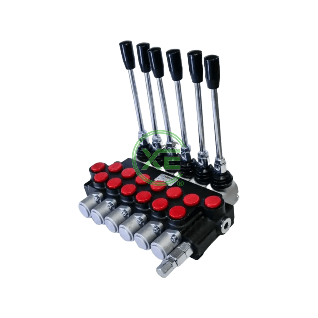 Válvula Hidráulica De Control Direccional Puertos 1/2 NPT 6 Palancas P80 - XECAR