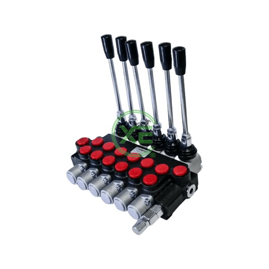 Válvula Hidráulica De Control Direccional Puertos 1/2 NPT 6 Palancas P80 - XECAR