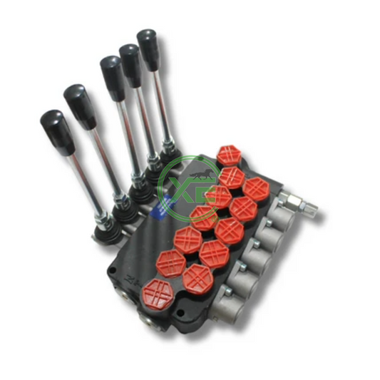 Válvula Hidráulica De Control Direccional Puertos 3/8 NPT 5 Palancas P40 - XECAR
